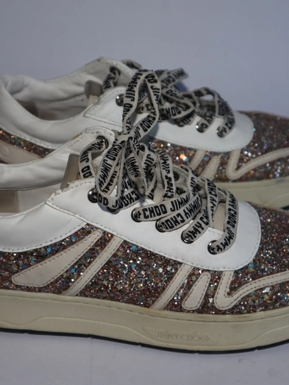 Jimmy Choo Hawaii Glitter Sneakers Women's 39